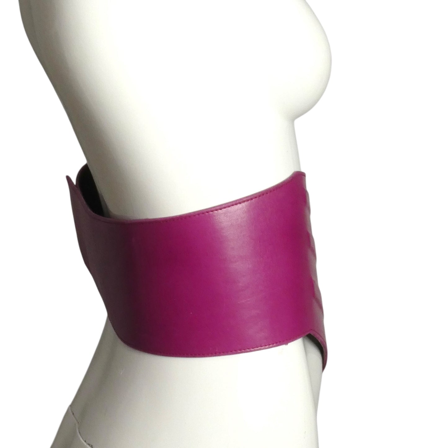 PIERRE CARDIN HERITAGE (HAUTE COUTURE)- 2008 Raspberry Leather Waist Belt, W-32"
