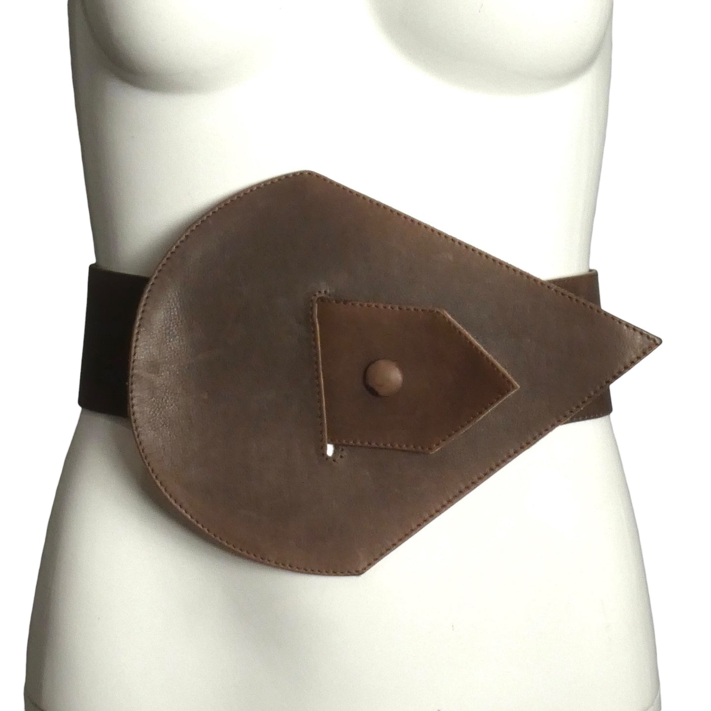 PIERRE CARDIN HERITAGE (HAUTE COUTURE)- 2008 Brown Leather Slide Belt, W-26"