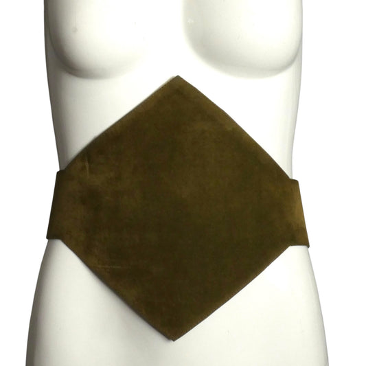 PIERRE CARDIN HERITAGE (HAUTE COUTURE)- 2002 Olive Sueded Belt, W-28"