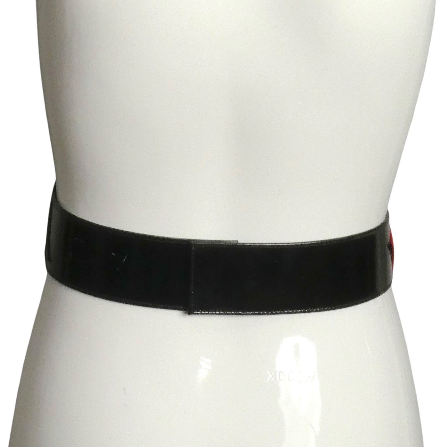 PIERRE CARDIN HERITAGE (HAUTE COUTURE)- 2008 Black & Red Patent Leather Belt, W-31"