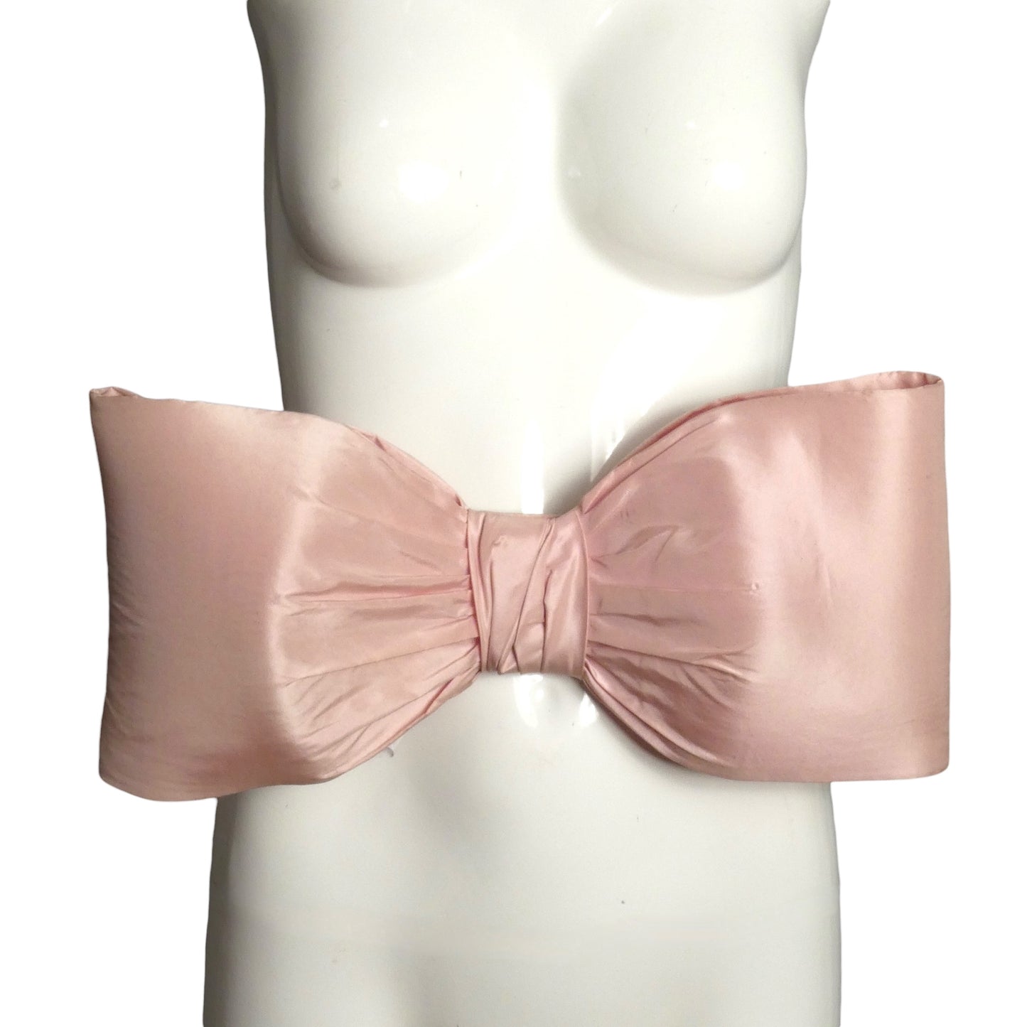 PIERRE CARDIN HERITAGE (HAUTE COUTURE)- 2008 Pink Taffeta Bow Belt, W-32"