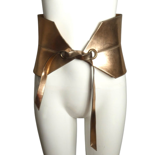 PIERRE CARDIN HERITAGE (HAUTE COUTURE)- 1993 Copper Leather Waist Cincher, W-24"
