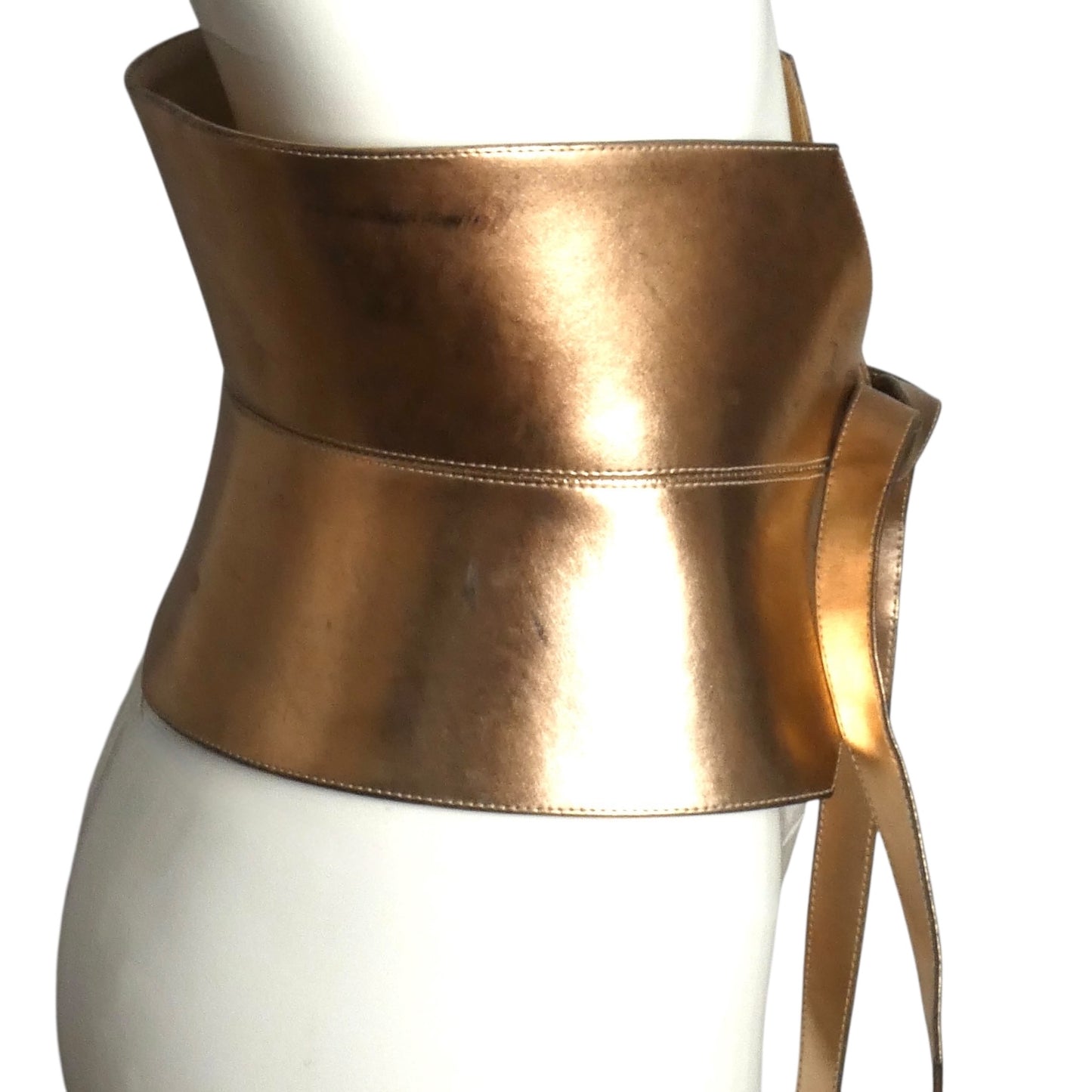 PIERRE CARDIN HERITAGE (HAUTE COUTURE)- 1993 Copper Leather Waist Cincher, W-24"