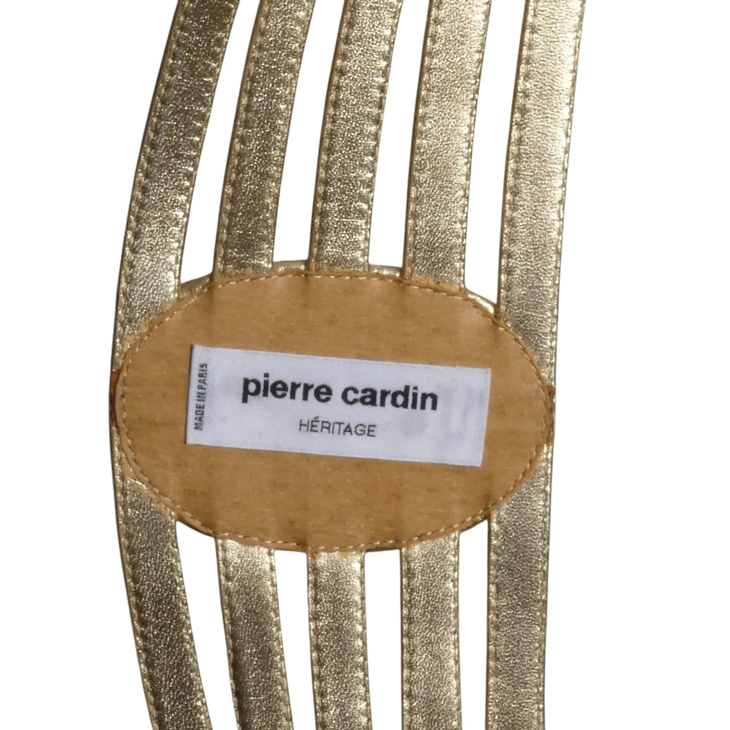 PIERRE CARDIN HERITAGE (HAUTE COUTURE)- 2008 Gold Metallic Leather Belt, W-27"