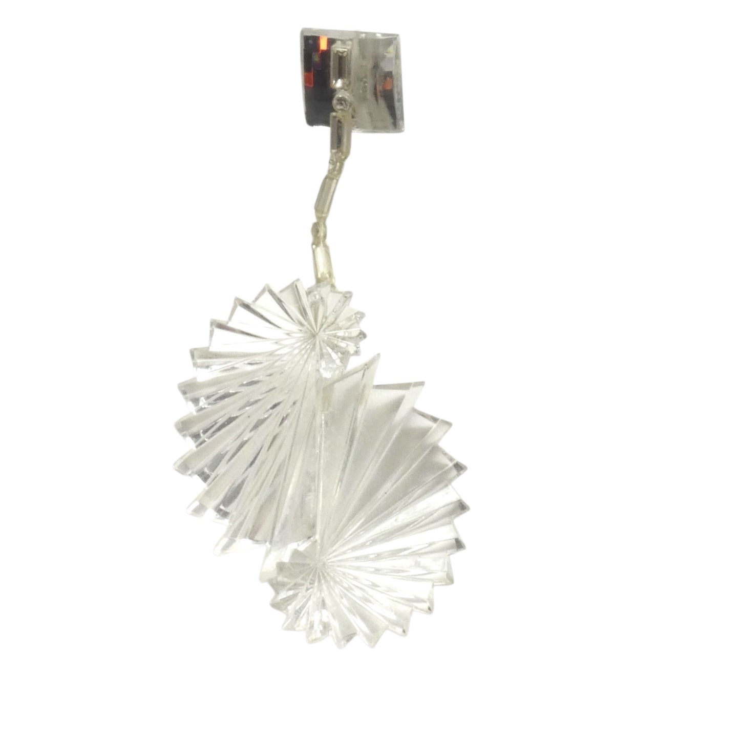 PIERRE CARDIN-Scalloped Clear Acrylic Single Earring