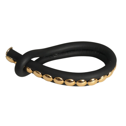PIERRE CARDIN-2010 Black & Gold Rubber Bracelet