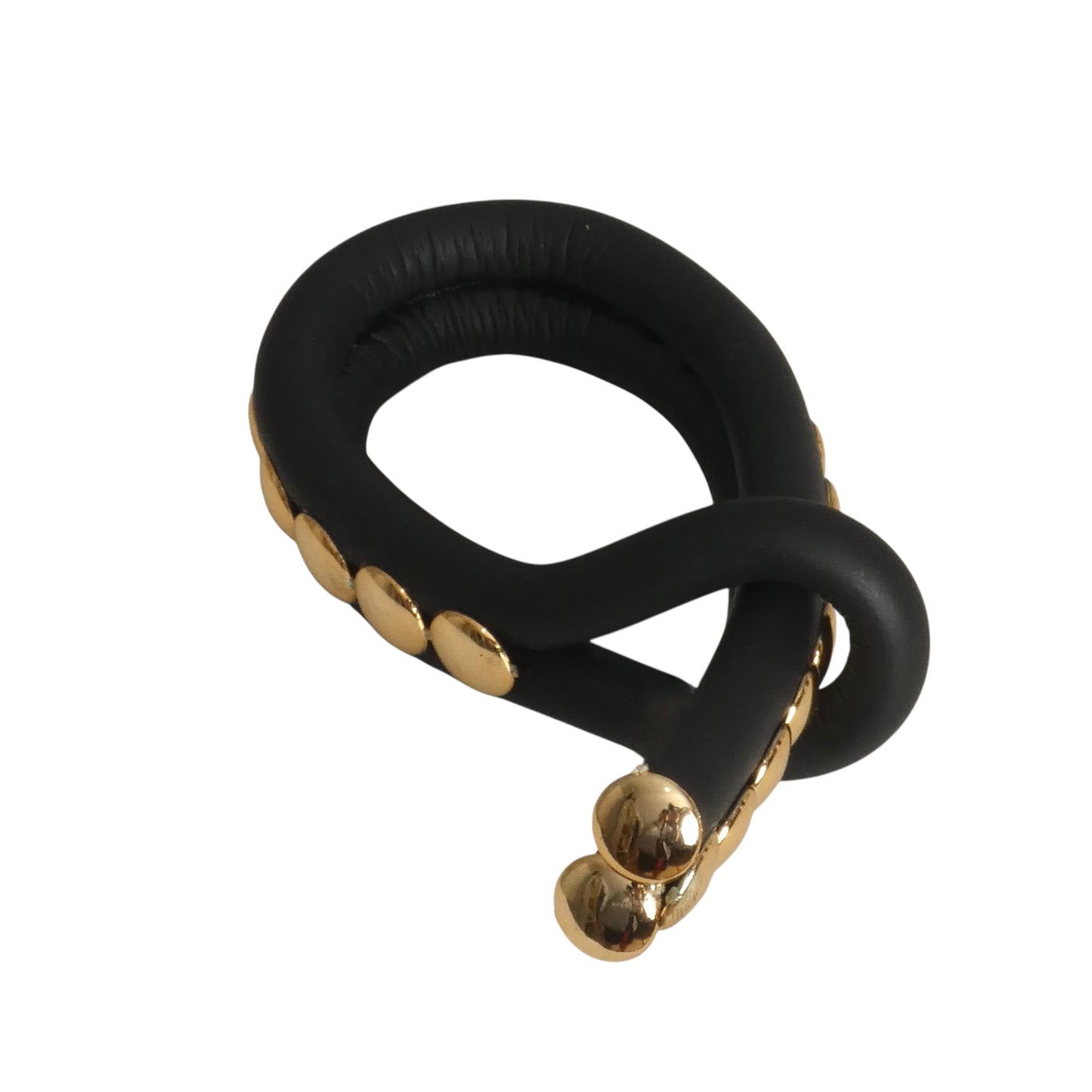 PIERRE CARDIN-2010 Black & Gold Rubber Bracelet