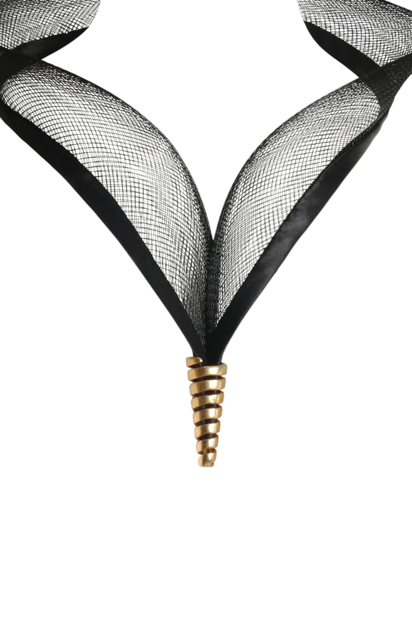 PIERRE CARDIN-1994 Black Woven Horsehair Necklace