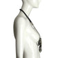PIERRE CARDIN-2011 Silver Metal & Black Rubber Statement Necklace