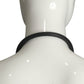 PIERRE CARDIN-2011 Silver Metal & Black Rubber Statement Necklace