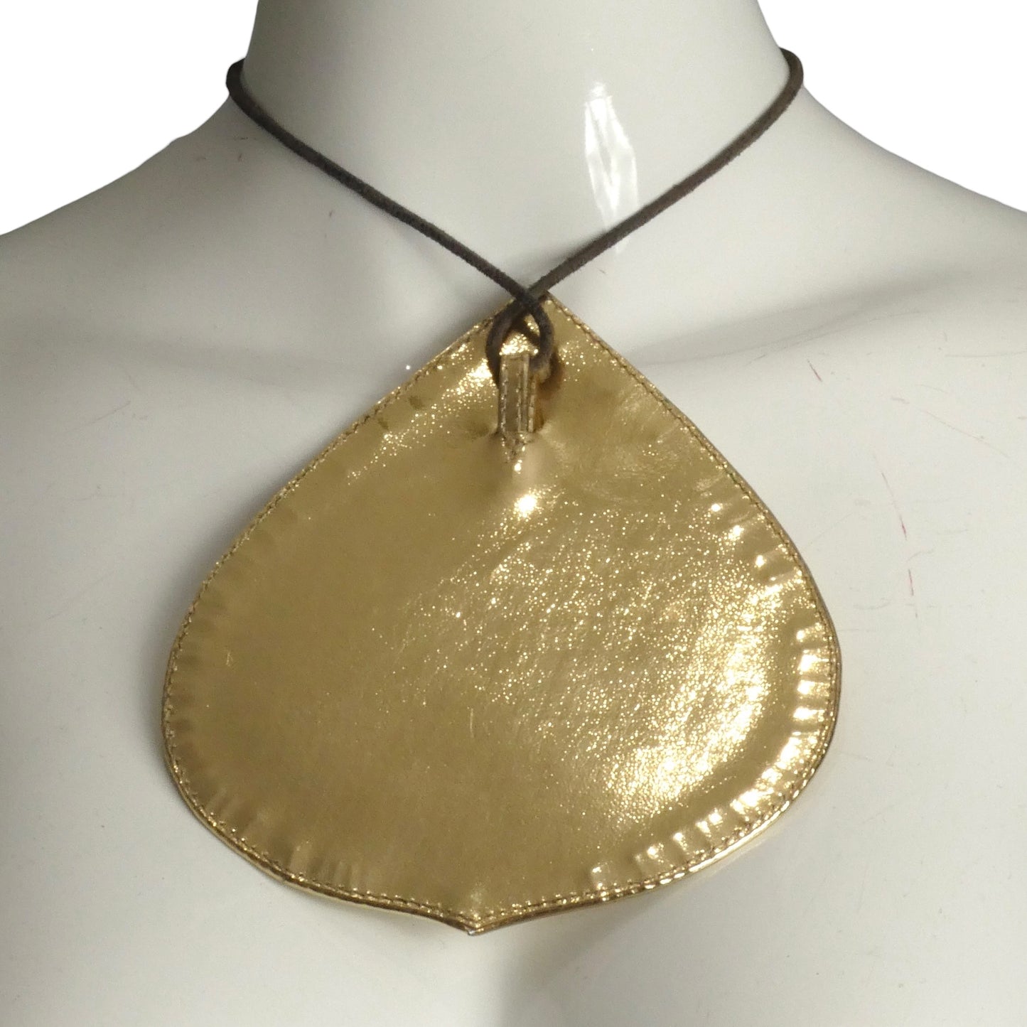 PIERRE CARDIN-1993 Gold Metallic Medallion Necklace