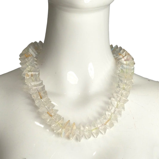 PIERRE CARDIN-1995 Clear Acrylic Bead Necklace