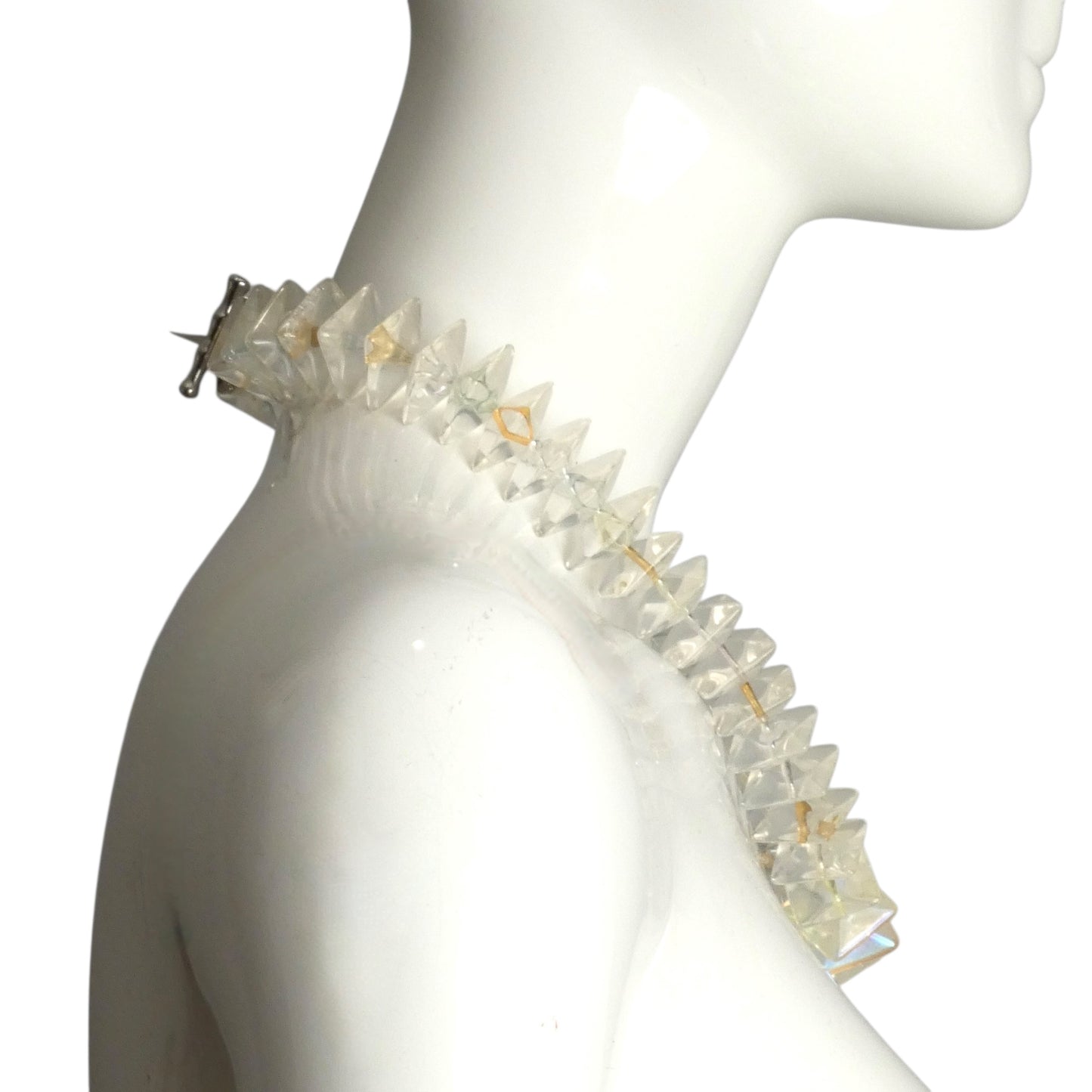 PIERRE CARDIN-1995 Clear Acrylic Bead Necklace