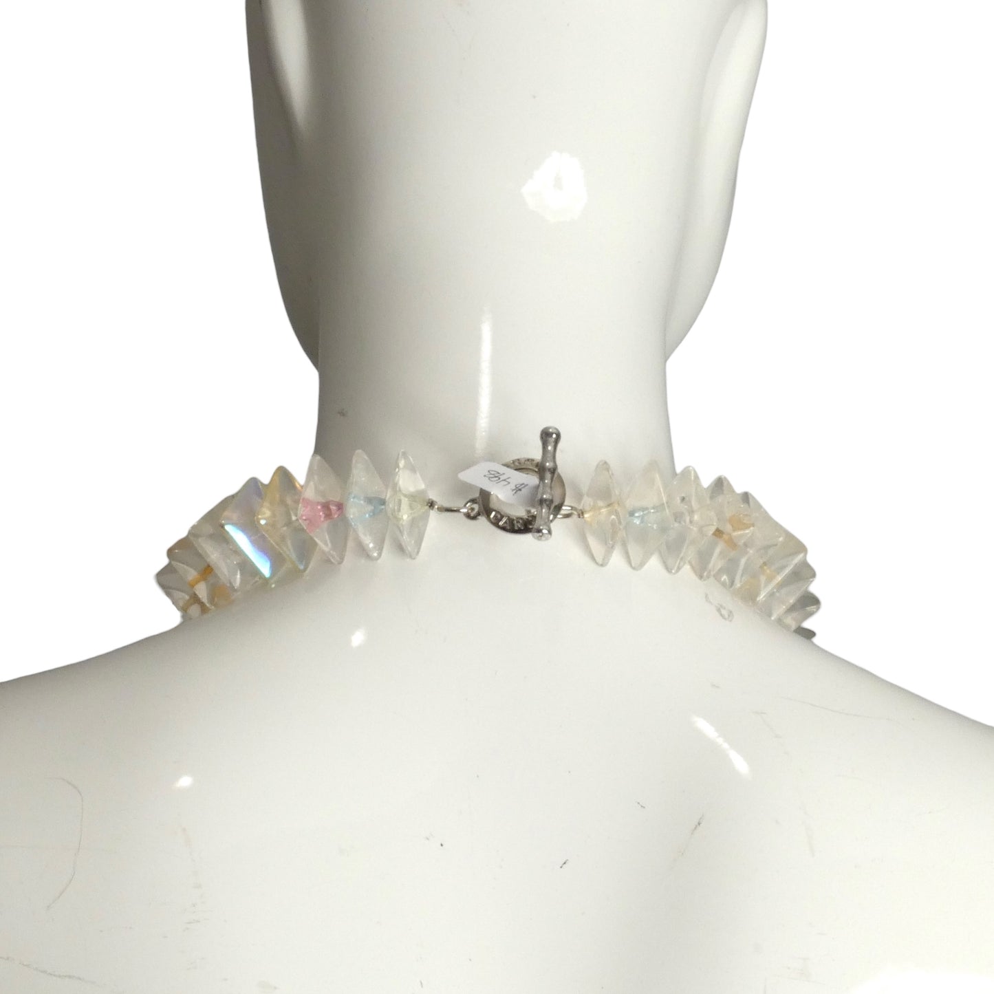 PIERRE CARDIN-1995 Clear Acrylic Bead Necklace