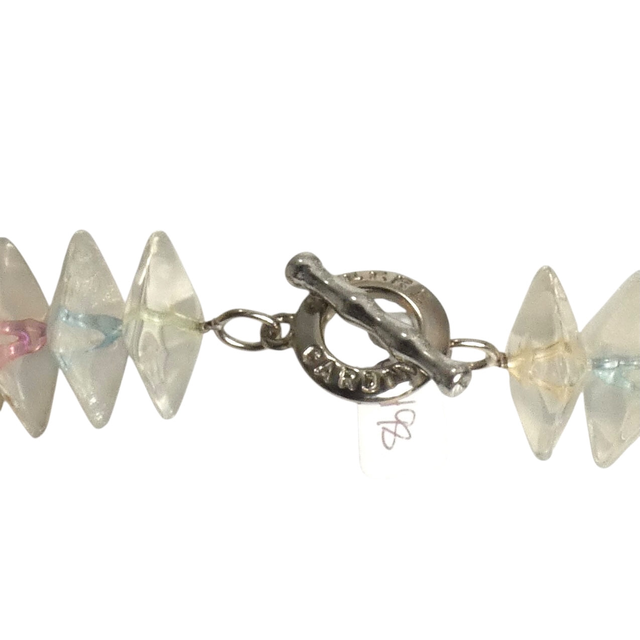 PIERRE CARDIN-1995 Clear Acrylic Bead Necklace