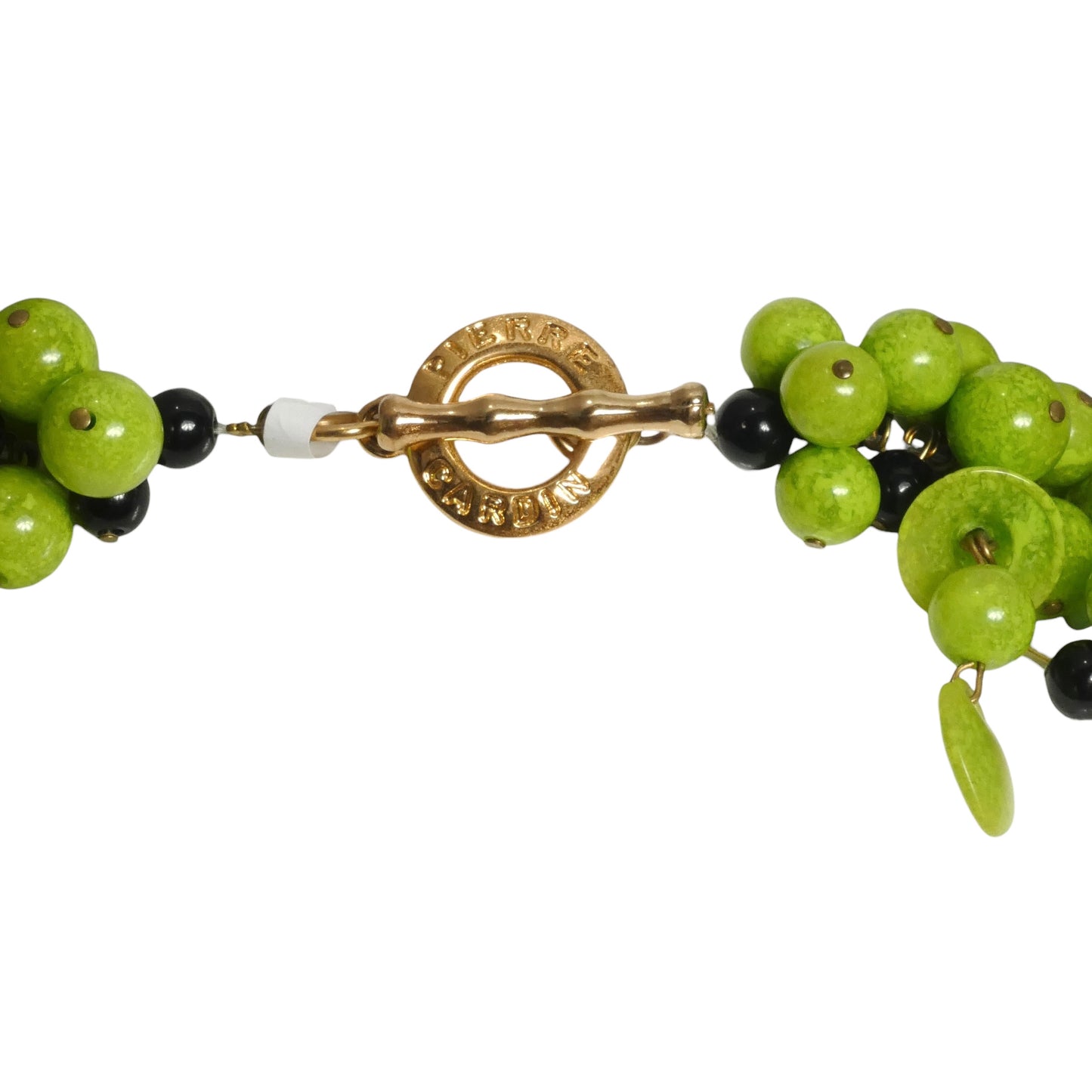 PIERRE CARDIN-Green Glass Bead Necklace