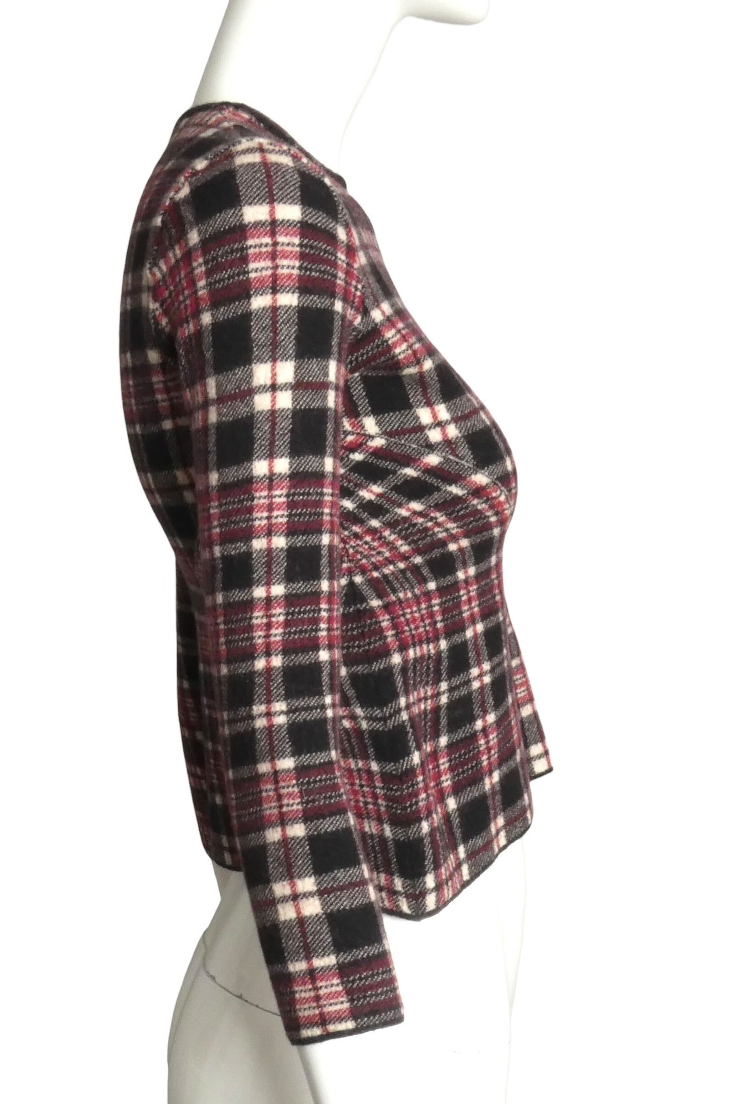 ALEXANDER MCQUEEN- Wool Plaid Sweater Top, Size 4