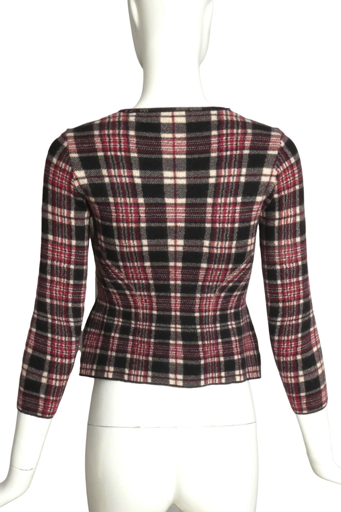 ALEXANDER MCQUEEN- Wool Plaid Sweater Top, Size 4