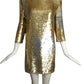 PIERRE CARDIN HAUTE COUTURE-1991 Gold & Silver Sequin Cocktail Dress, Size 4
