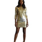 1991 Gold & Silver Sequin Cocktail Dress, Size 4
