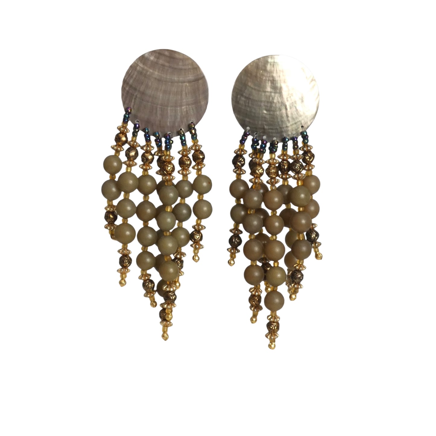 PIERRE CARDIN-2005 Mother of Pearl Bead Earrings