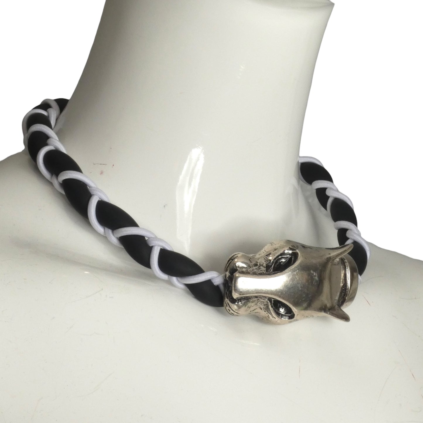 PIERRE CARDIN-1997 Metal Jaguar & Rubber Choker
