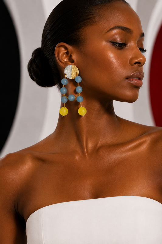 PIERRE CARDIN - 1995 Frosted Bead Single Earring