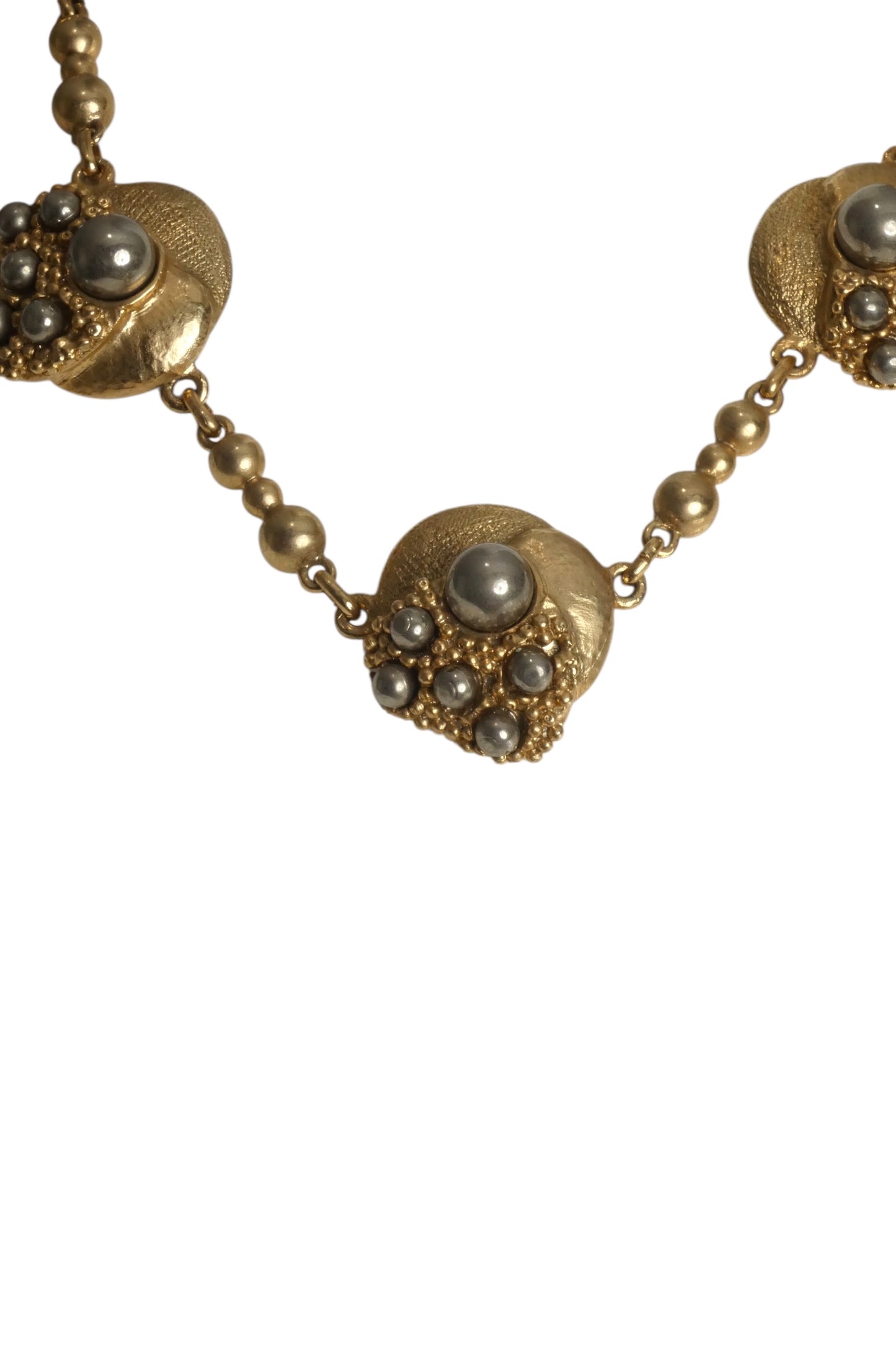 PIERRE CARDIN-2000 Gold & Silver Metal Medallion Necklace