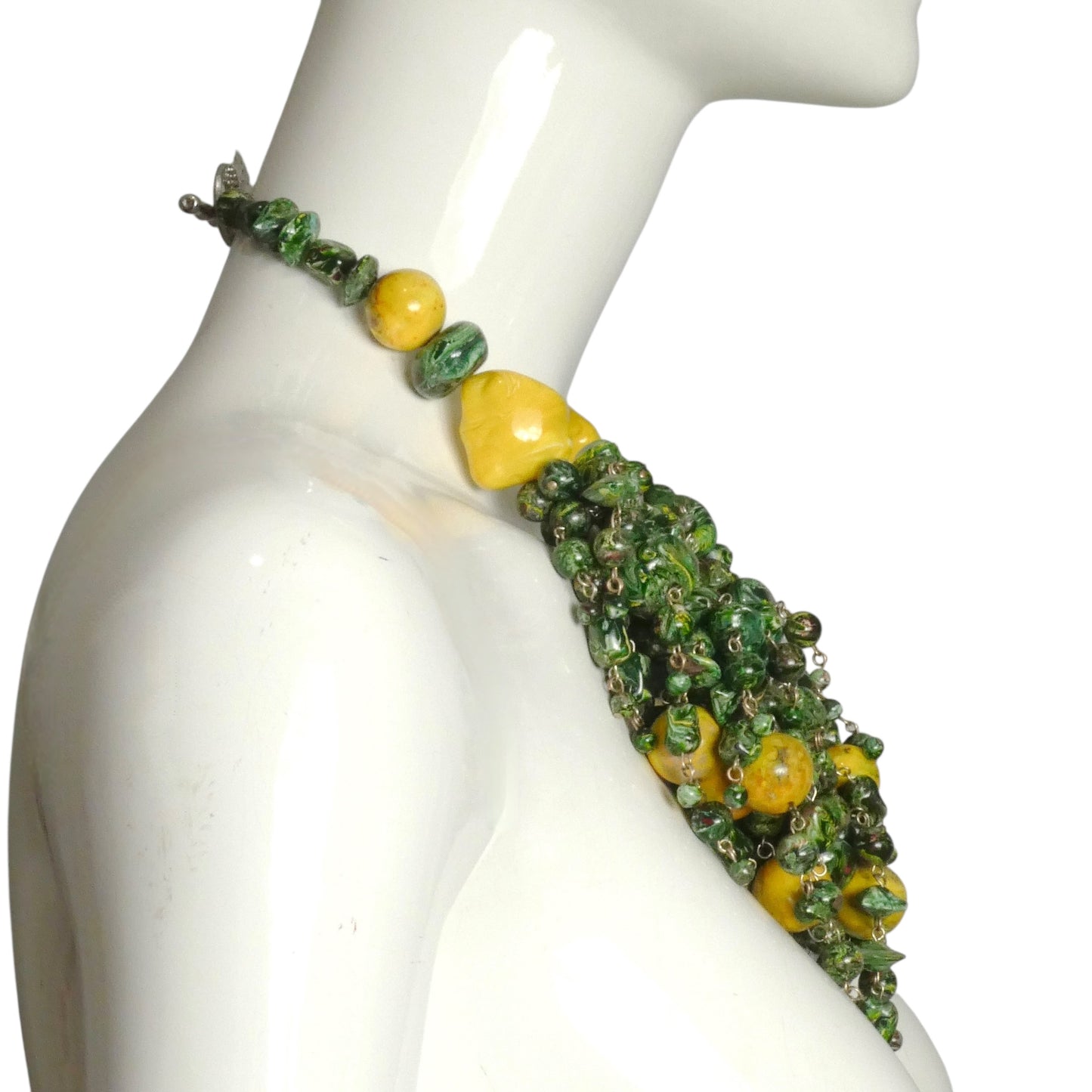 PIERRE CARDIN-1995 Multi Color Ceramic Bead Necklace