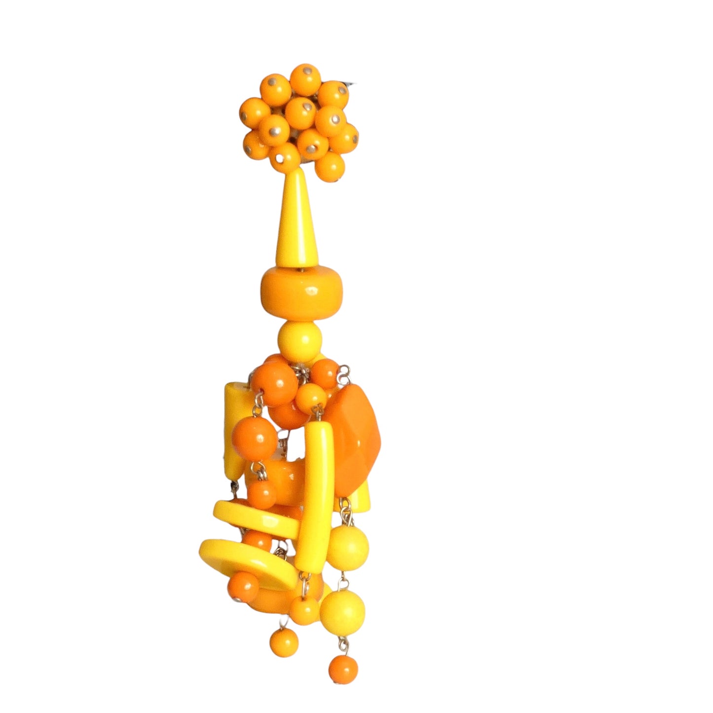 PIERRE CARDIN-1995 Orange & Yellow Single Acrylic Earring