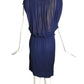 HALSTON- 1970s Blue Silk Jersey Pleat Dress, Size 8