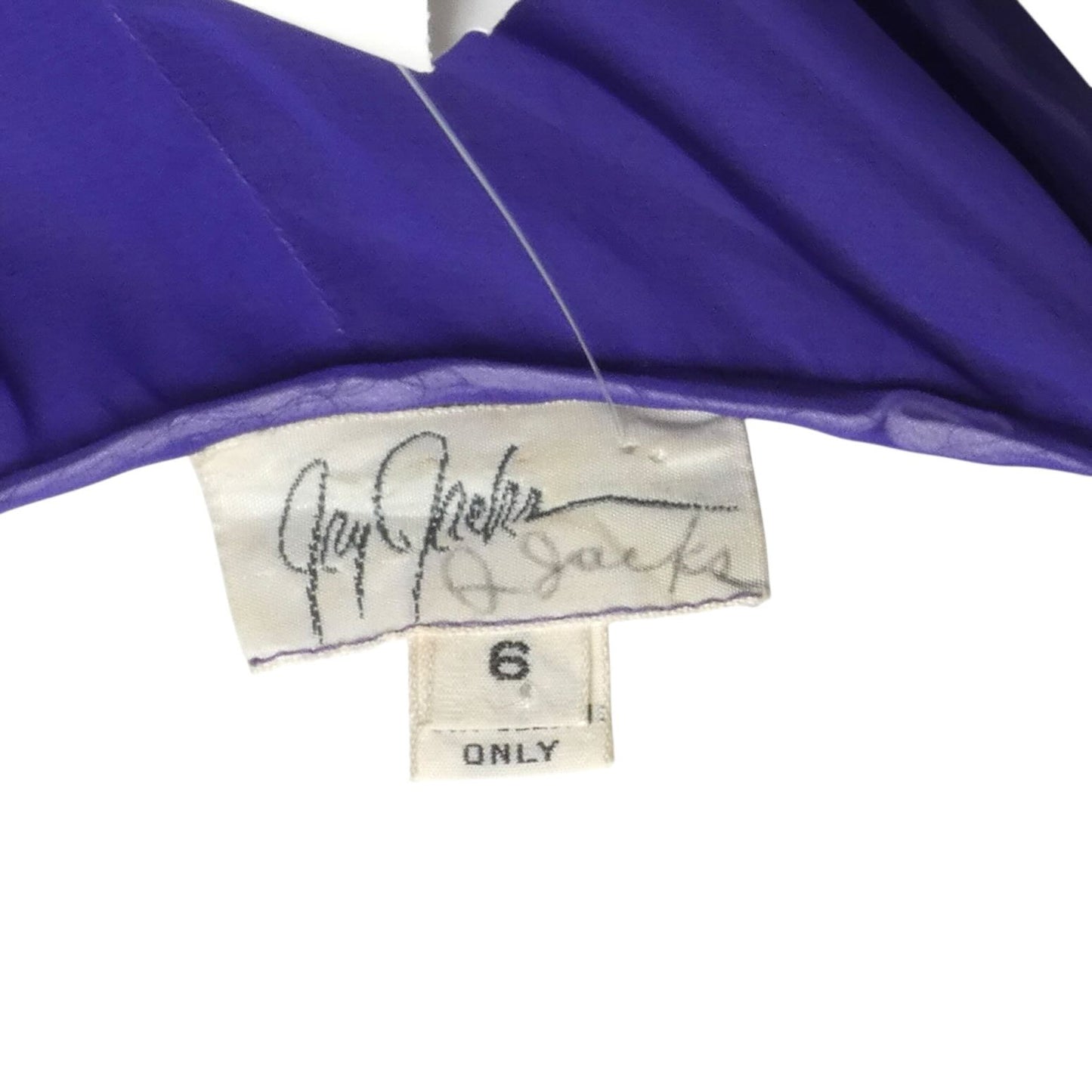 1980s Purple Ruffle Chiffon Dress, Size 4