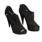 2000s Suede Laser Cut Booties, Size-38.5