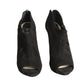 2000s Suede Laser Cut Booties, Size-38.5
