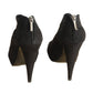 2000s Suede Laser Cut Booties, Size-38.5