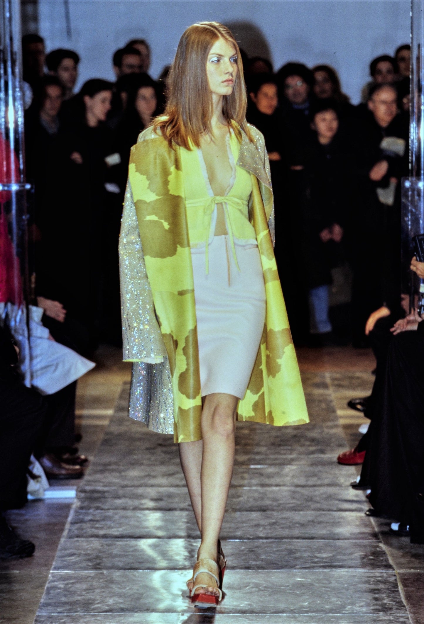 FENDI- 1999 Reversible Calfskin Rhinestone Coat, Size 10