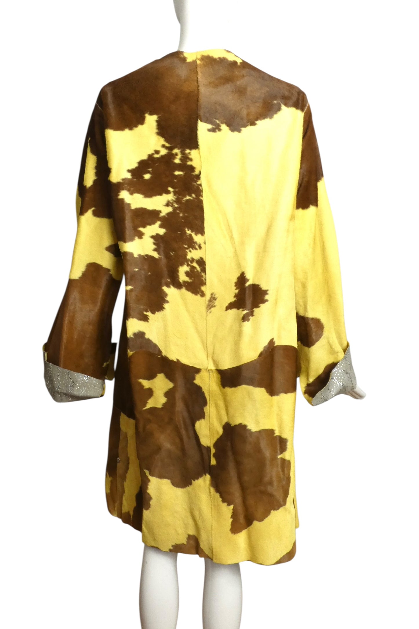 FENDI- 1999 Reversible Calfskin Rhinestone Coat, Size 10