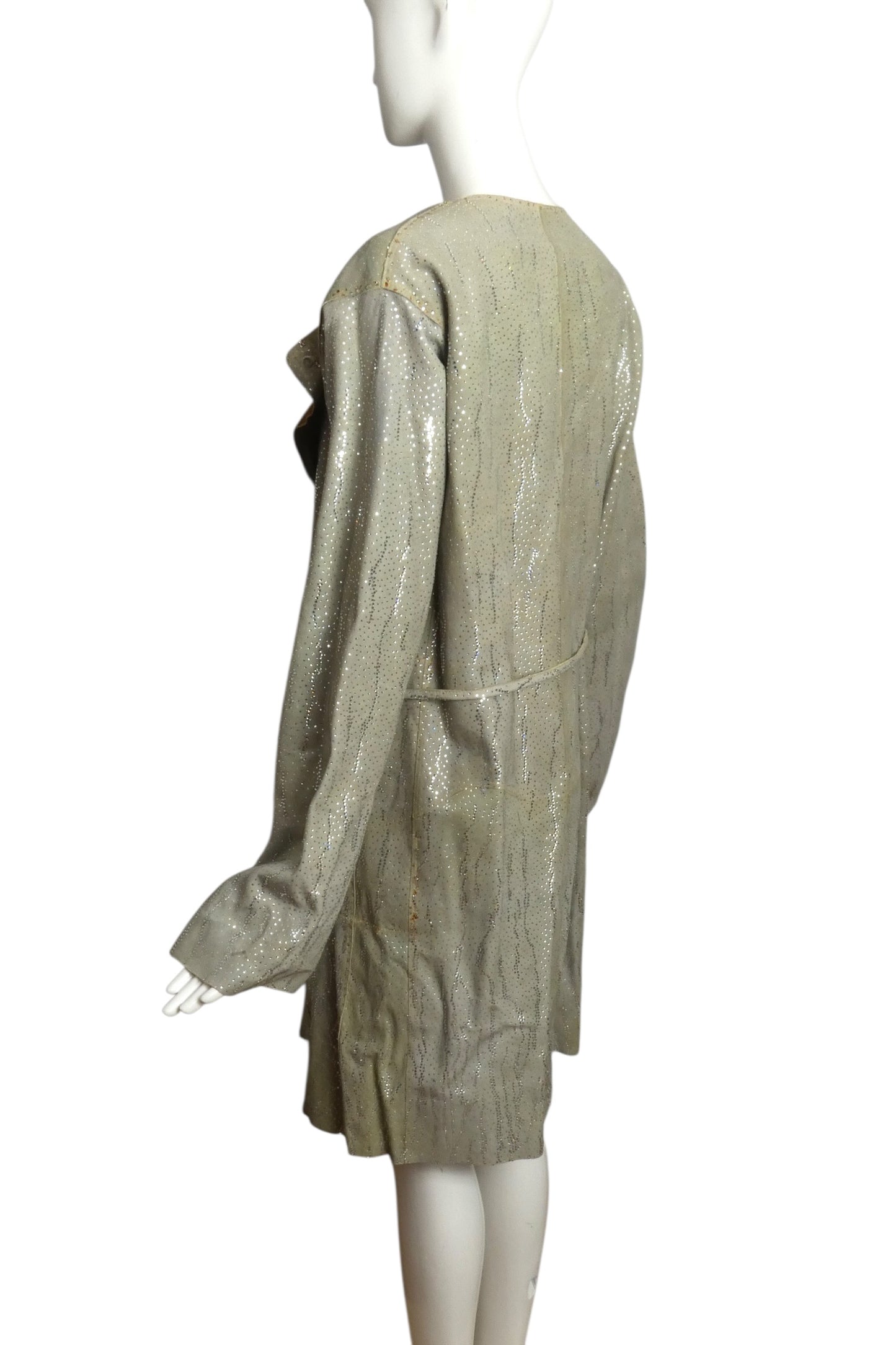 FENDI- 1999 Reversible Calfskin Rhinestone Coat, Size 10