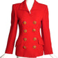 VALENTINO- 1980s Red Knit Blazer, Size 4