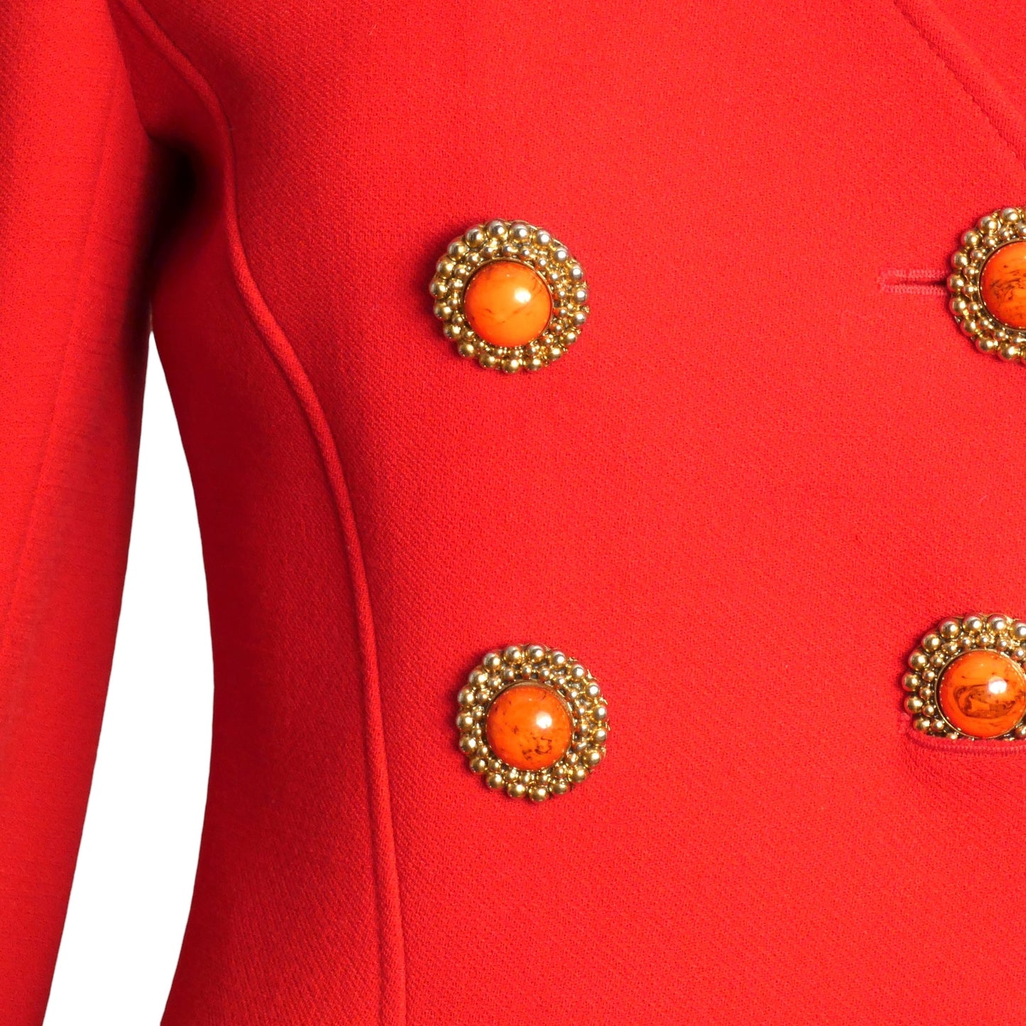 VALENTINO- 1980s Red Knit Blazer, Size 4