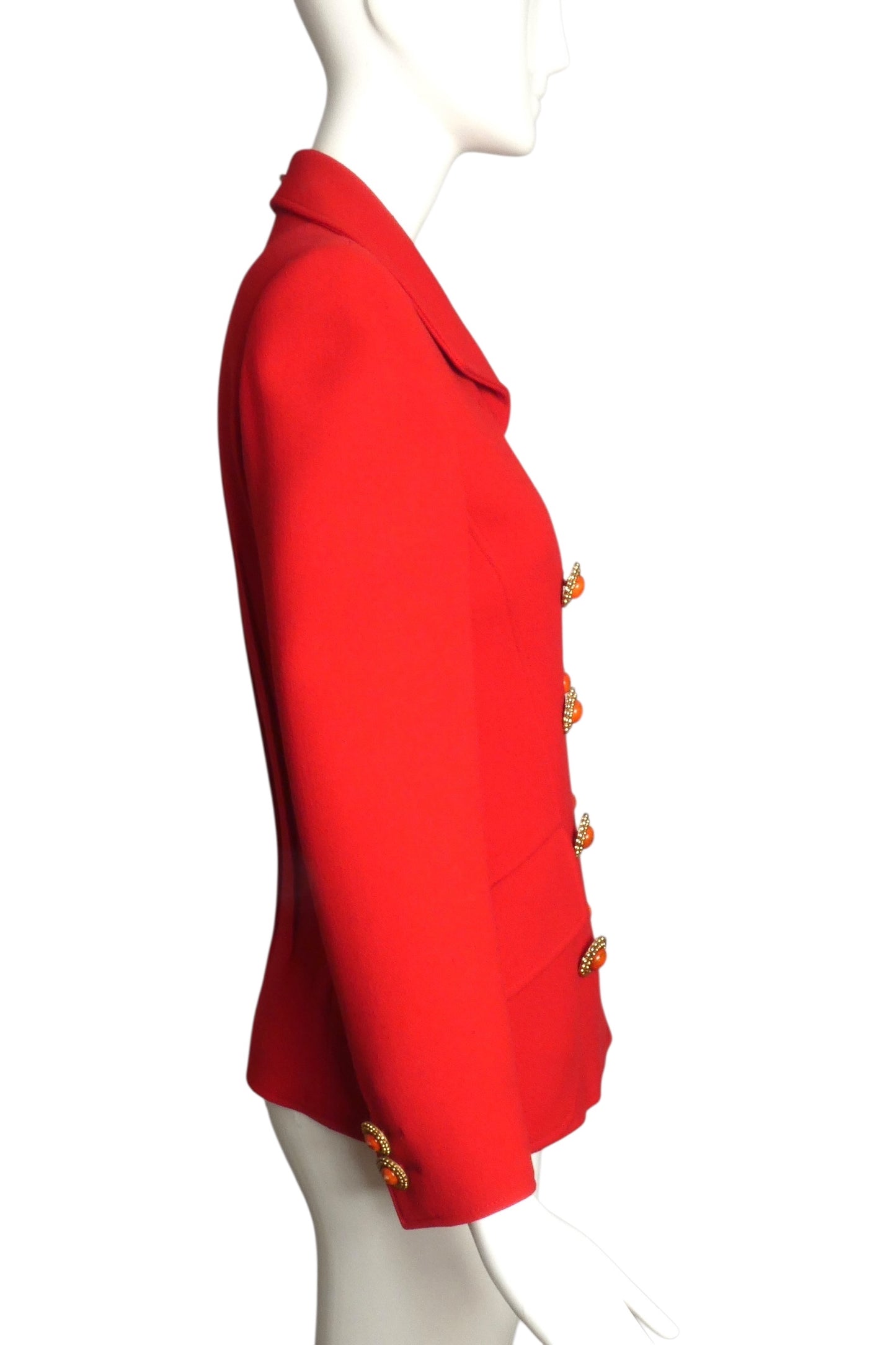 VALENTINO- 1980s Red Knit Blazer, Size 4