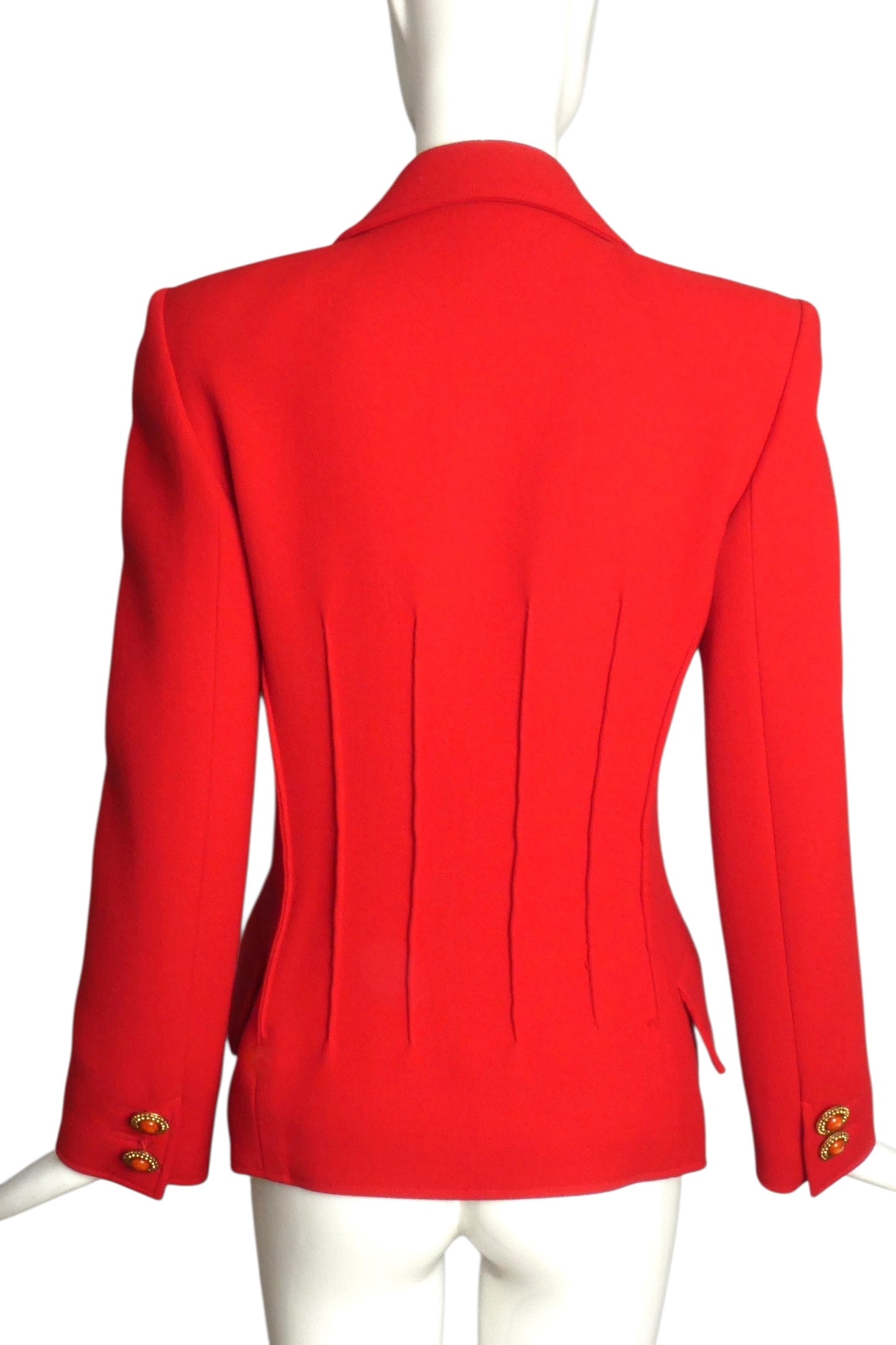 VALENTINO- 1980s Red Knit Blazer, Size 4