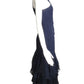VALENTINO- 1995 Navy Organza One Shoulder Dress, Size 8