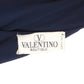 VALENTINO- 1995 Navy Organza One Shoulder Dress, Size 8