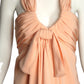 JACQUELINE DE RIBES- 1985 Pink Silk Knit Halter Gown, Size 6
