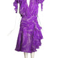 JACQUELINE DE RIBES- 1986 Printed Silk Ruffle Dress, Size 6