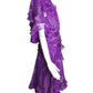 JACQUELINE DE RIBES- 1986 Printed Silk Ruffle Dress, Size 6