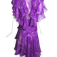 JACQUELINE DE RIBES- 1986 Printed Silk Ruffle Dress, Size 6