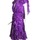 JACQUELINE DE RIBES- 1986 Printed Silk Ruffle Dress, Size 6
