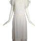 GINA FRATINI- 1980s White Cotton Tiered Dress, Size 4